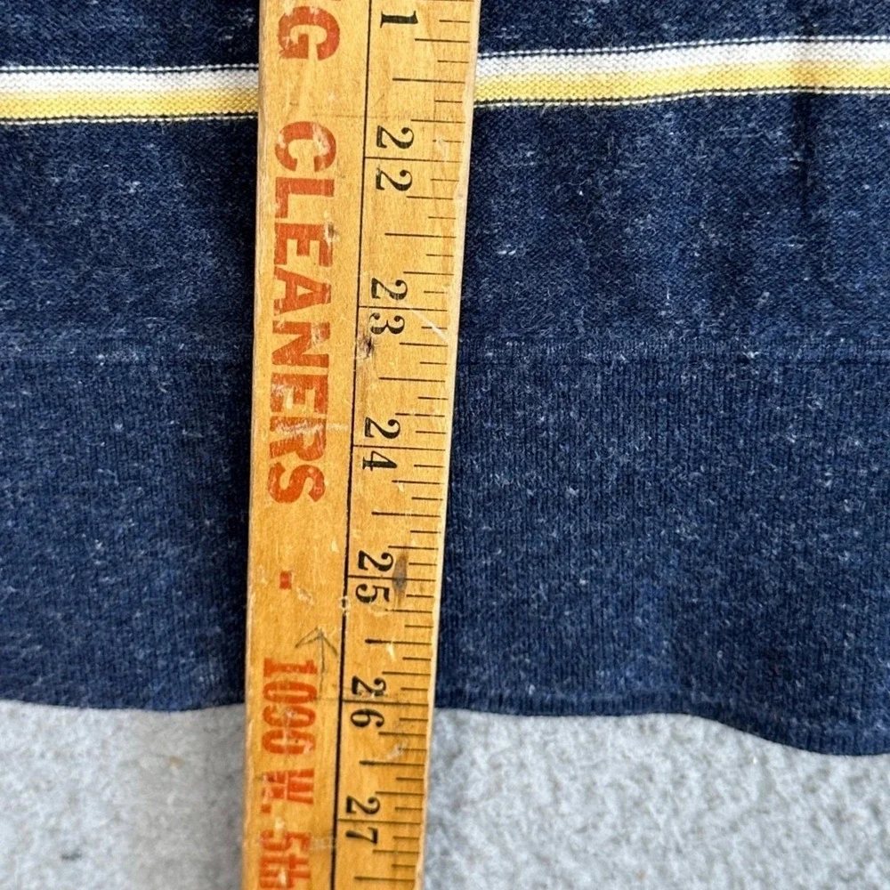 Gap Sweater Mens Large Blue Yellow Striped Crew Neck Pullover Long Sleeve Casual